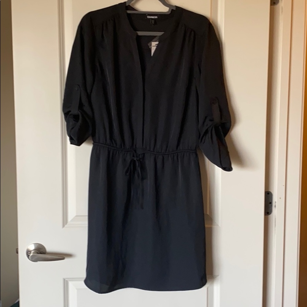 Chic black shirt dress